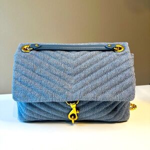 Rebecca Minkoff Denim Edie Quilted Shoulder Bag